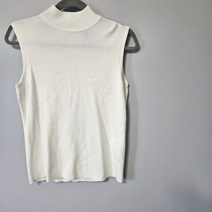 Laura Ashley sleeveless mock turtleneck